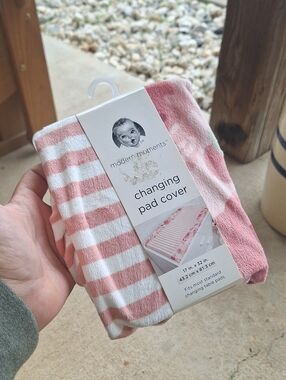 NEW Unused Gerber Modern Moments Pink & White Striped/Floral Changing Pad Cover